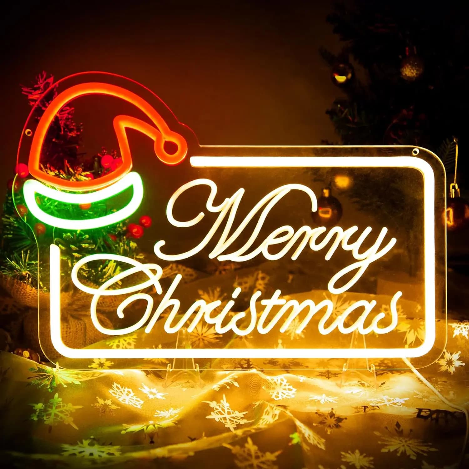 Buon Natale Insegna al neon Luce a LED Decorazione da parete per la casa Decorazione natalizia Camera da letto per bambini Letto Regalo Camera Amante Famiglia Felice anno nuovo