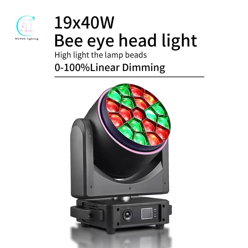 19x40W RGBW LED B-eye Wash Zoom Beam Effect with EANEL Head Mobile Control DMX512 for Wedding Decoration Dj Disco Stage Light