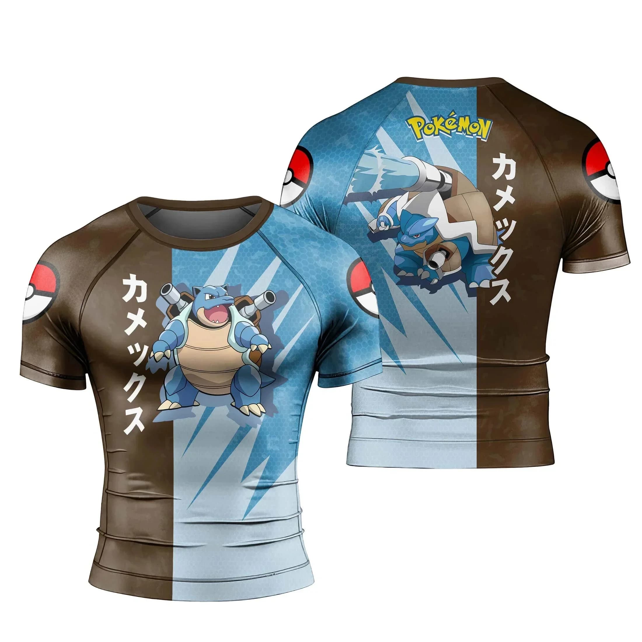2026 Blastoise Surfing Clothing BJJ MMA Rash Guard Men Sleeve Short Sleeve T-Shirt Children's Underwater Swimwear Swimwear GYM Beach Activities