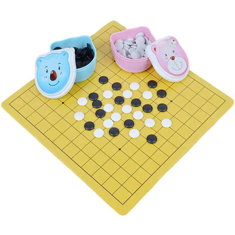 Go Game Set Cartoon Go Game Weiqi Stones Set Go Game Board con Go Game Stones per 6 bambini migliora la creatività e il pensiero Abilit
