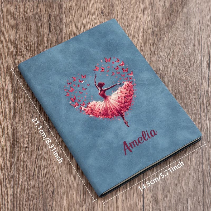 Custom Synthetic Leather Notebook Featuring a Custom Name with a Textured Cover, Ideal for Work, Travel, Meetings, Halloween