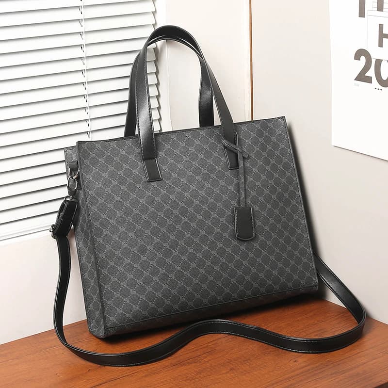 Retro Shoulder Bag with Vintage Pattern, Fashion Men's Bag, Versatile Computer Shoulder Bag for Casual Use with Zipper Closure