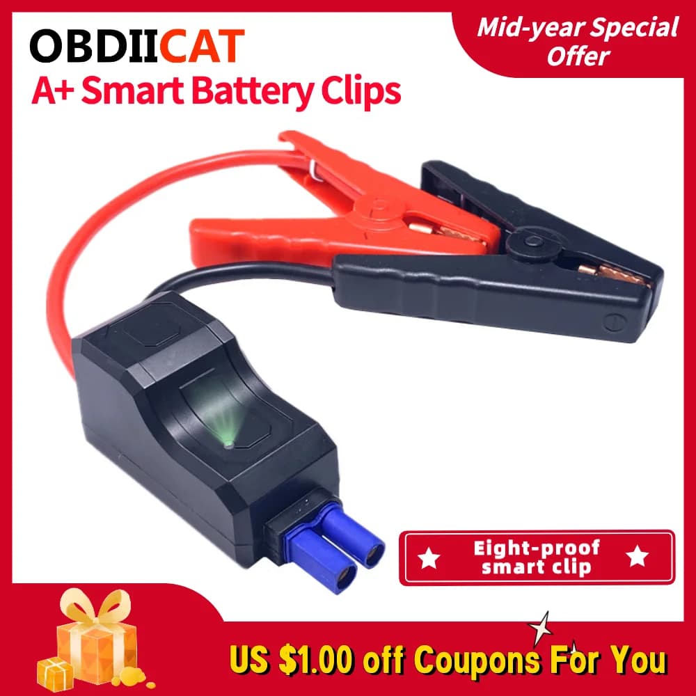 Connettore cavo Jumper di emergenza morsetto intelligente Booster clip batteria intelligente per avviatore di emergenza universale per auto 12V