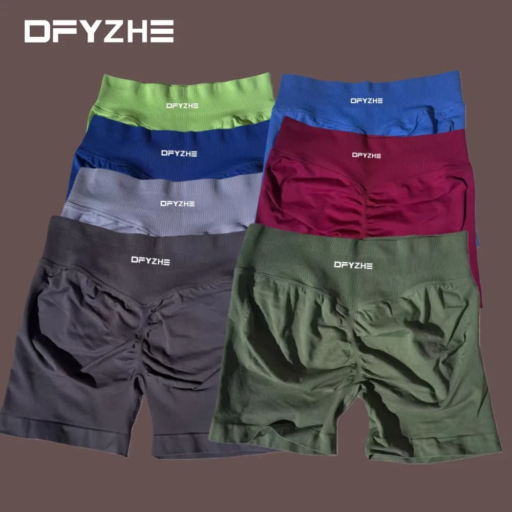 DFYZHE Pantaloncini da donna Impact da 4,5 pollici – Pantaloncini da allenamento a costine a vita alta senza cuciture per yoga, ciclismo e fitness