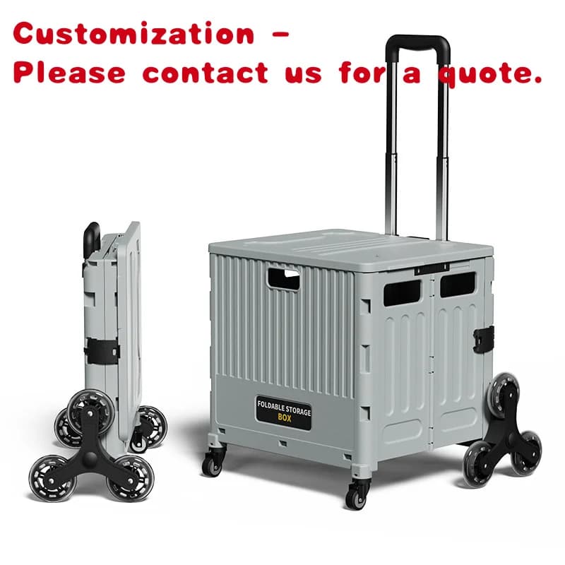 customized. Portable Multifunction Plastic Foldable Storage Box Living Room Foldable Camping Cart Suitable for Home Shopping