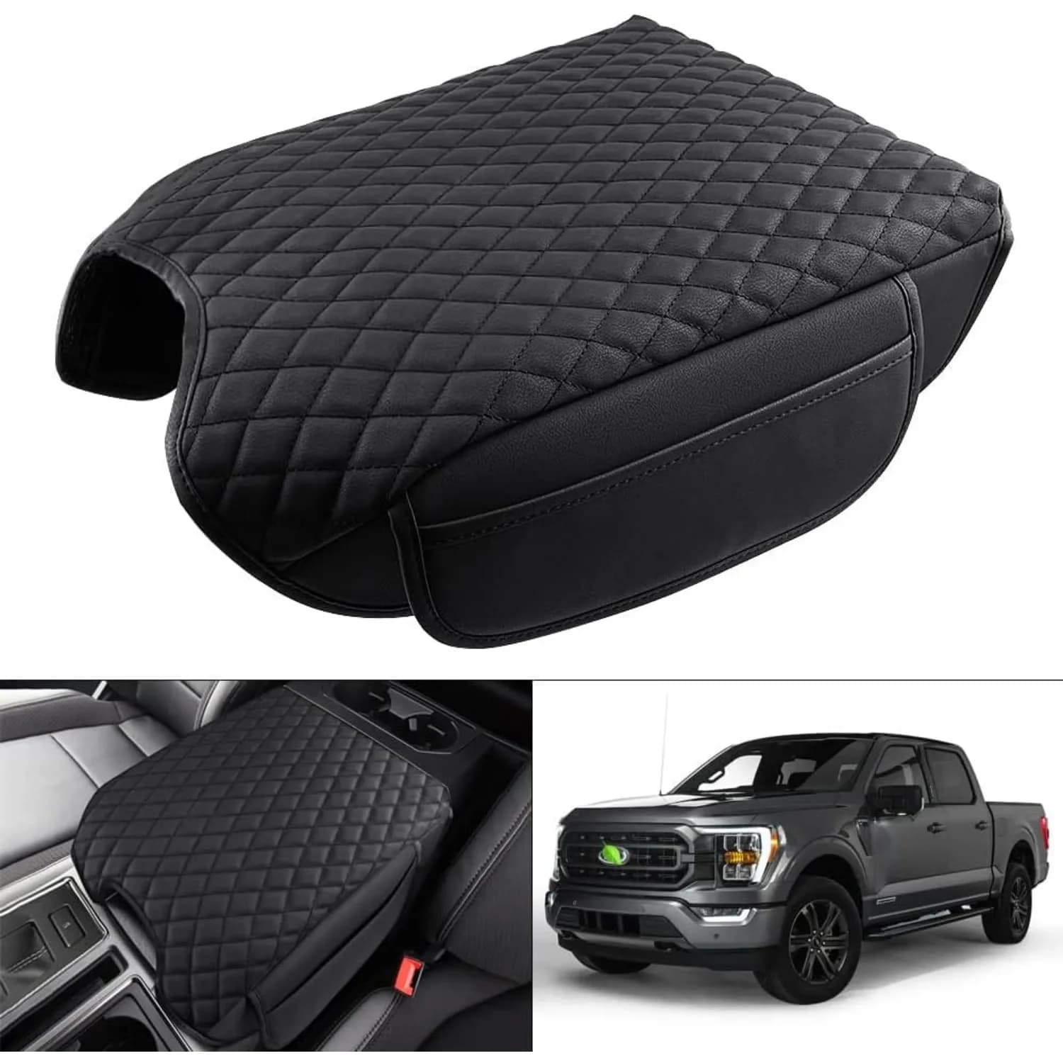 Central console cover 2015-2020 Ford F-150 F150 Armrest cover Arm cushion Seat box cover with pockets