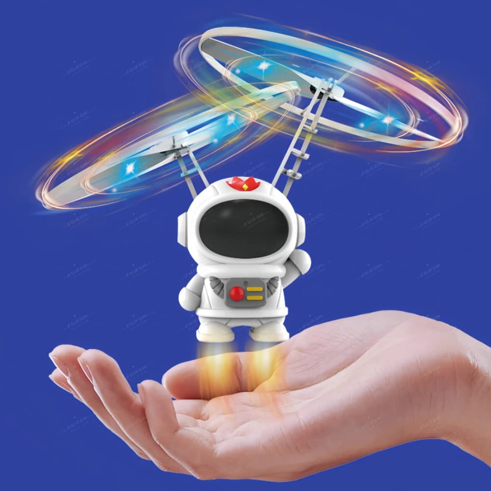 Levitante luminoso Robot volante astronauta giocattolo aereo Drone controllato a mano interattivo con luci giocattoli da esterno per regalo per bambini