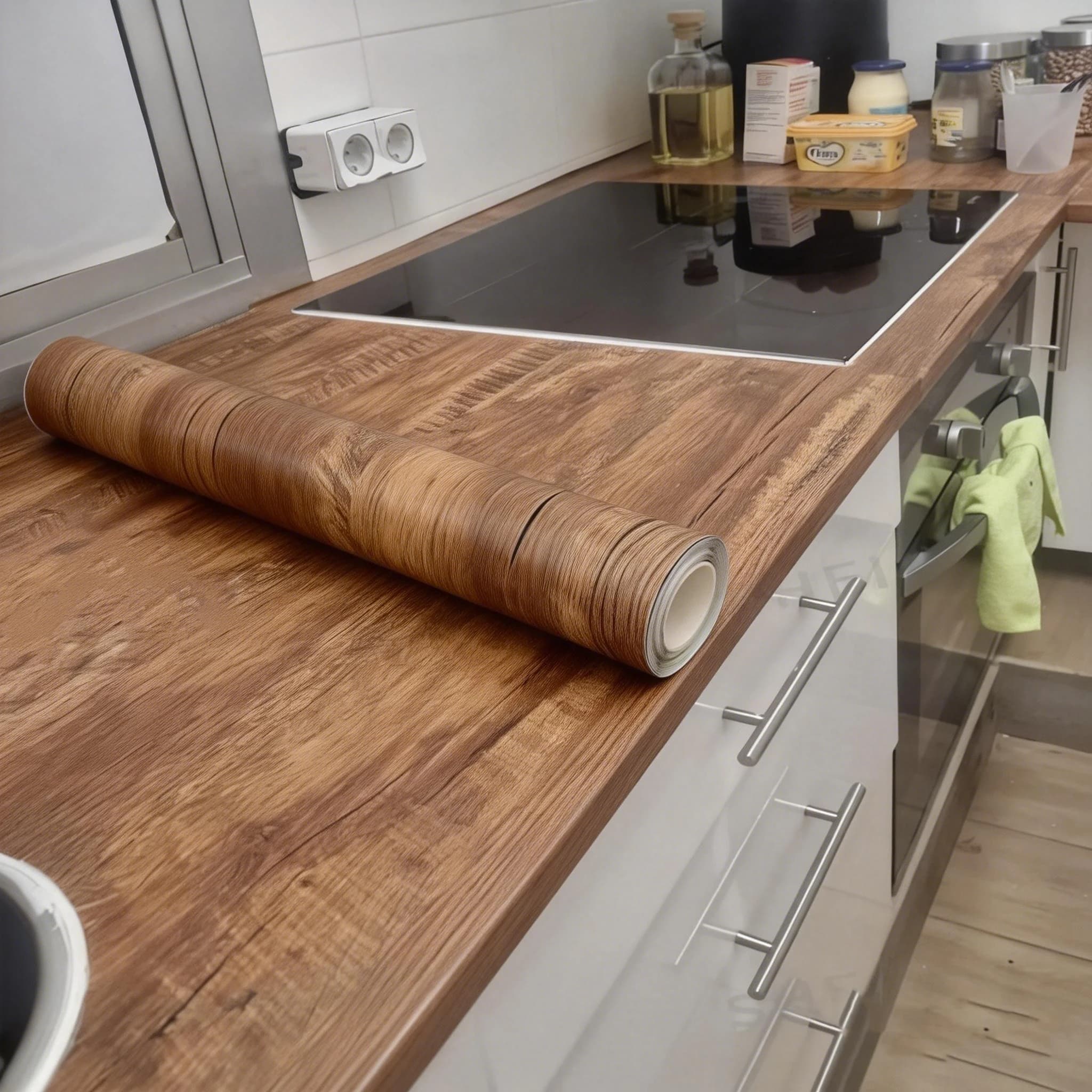 Sfondi in PVC con venature del legno Adesivi autoadesivi 2/3/5M Pellicola impermeabile per decorazioni per la casa per porte, guardaroba, armadi, tavoli, mobili