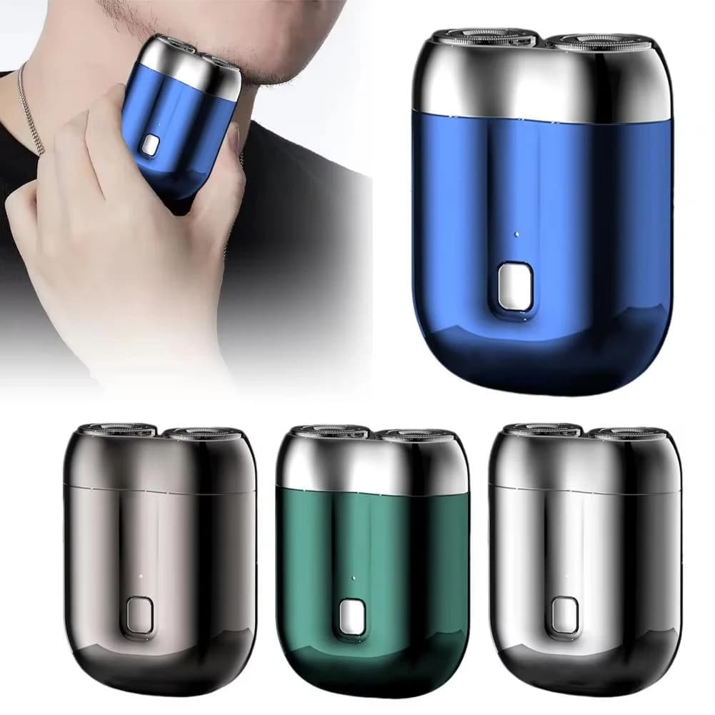 Mini Double Head USB Rechargeable Electric Saver Travel Waterproof Portable Rotating Shaver For Men Hair Cutting Electric Shaver