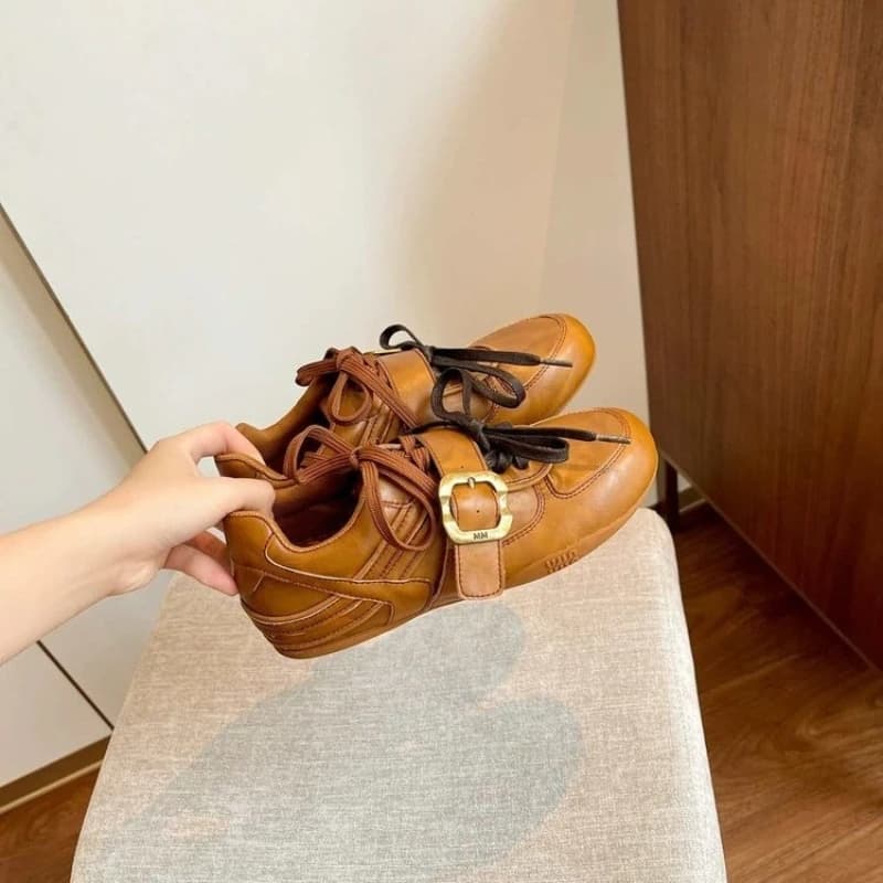 Women's Shoes Stringed With Belt Buckle Running Gymnastics Shoes For Outdoor Fitness Anti-slip Sneakers Fashionable Casual Walking Shoes New