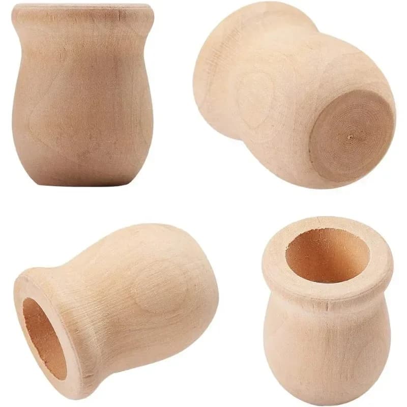 10 pz 1.5 pollici 10 pz incompiuto vuoto vaso di legno vaso di fiori tazze di candela fatti a mano contenitore di fiori naturali portacandele