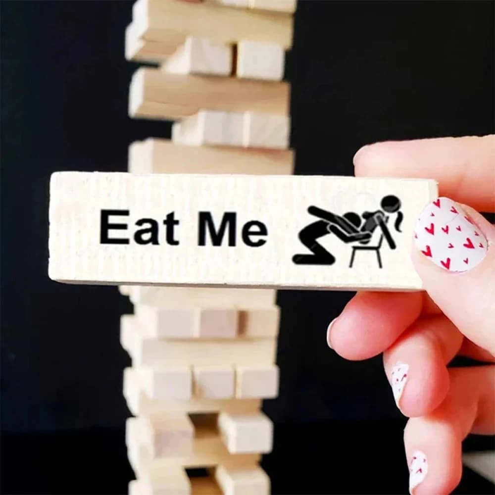 Gioco con torre a blocchi Attività di coppia Data Idee notturne San Valentino Torre che cade Blocchi impilabili Gioco per adulti Coppie Festa notturna