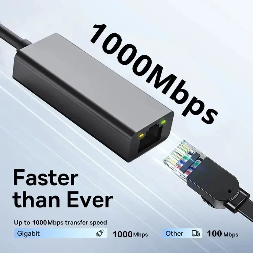Adattatore Ethernet USB C Scheda di rete RJ45 da 1000 Mbps per MacBook PC Windows XP 7 Android - Cavo Internet LAN ad alta velocità