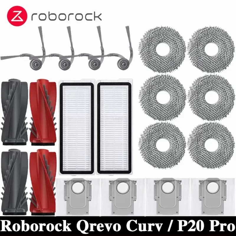 Roborock Qrevo Curv Robot Aspirapolvere Accessori Rullo principale Spazzola laterale Filtro Hepa Mop Panno Sacchetto per la polvere Parti di ricambio