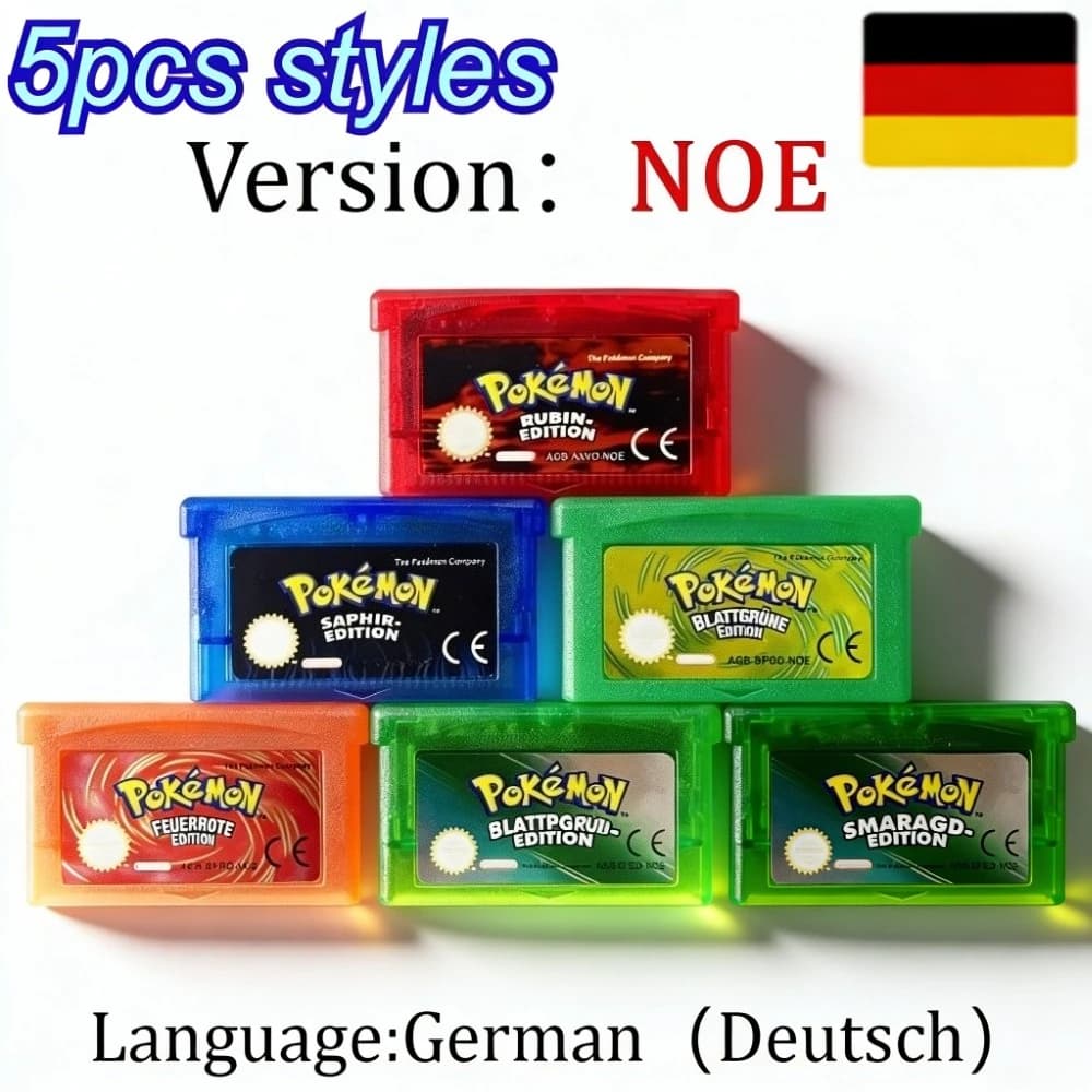 Cartuccia di Gioco Video Classica Anime di Alta Qualità Serie Pokemon per Console GBA 32 Bit (compatibile con GBA, NDSL, NDS, GBM, SP)