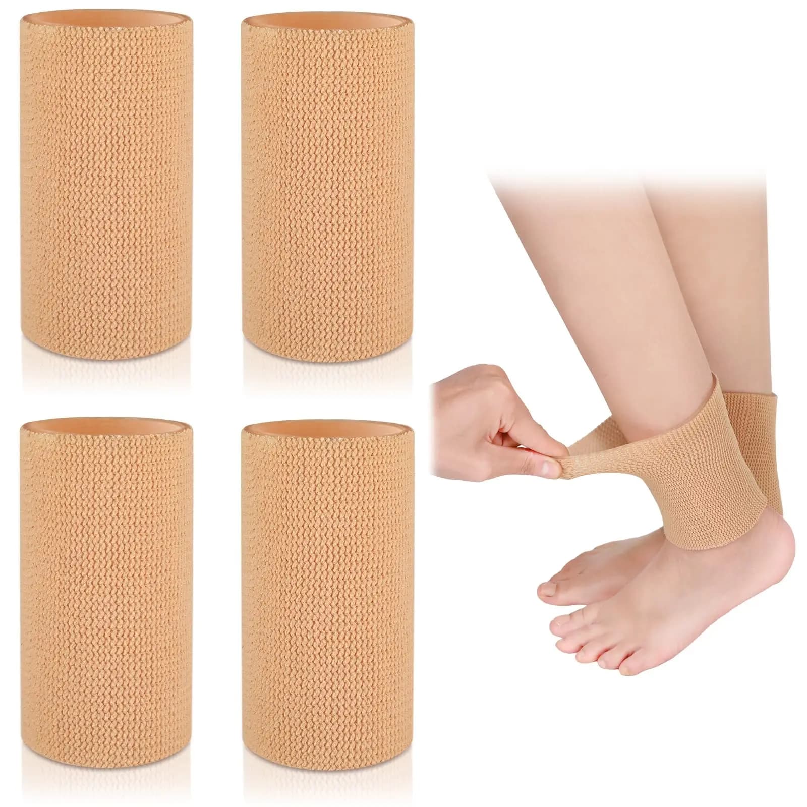 4 Pieces Ankle Sleeves Ankle gel sleeves Ice skating protectors Padded protection Moisturizing gel socks Ice skating protection to eliminate