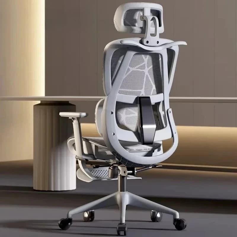 Sedia da ufficio Scrivania da gioco Computer ergonomico Braccioli regolabili Poggiatesta 3D Sedia sollevabile Schienale può inclinare indietro con pedali Foo