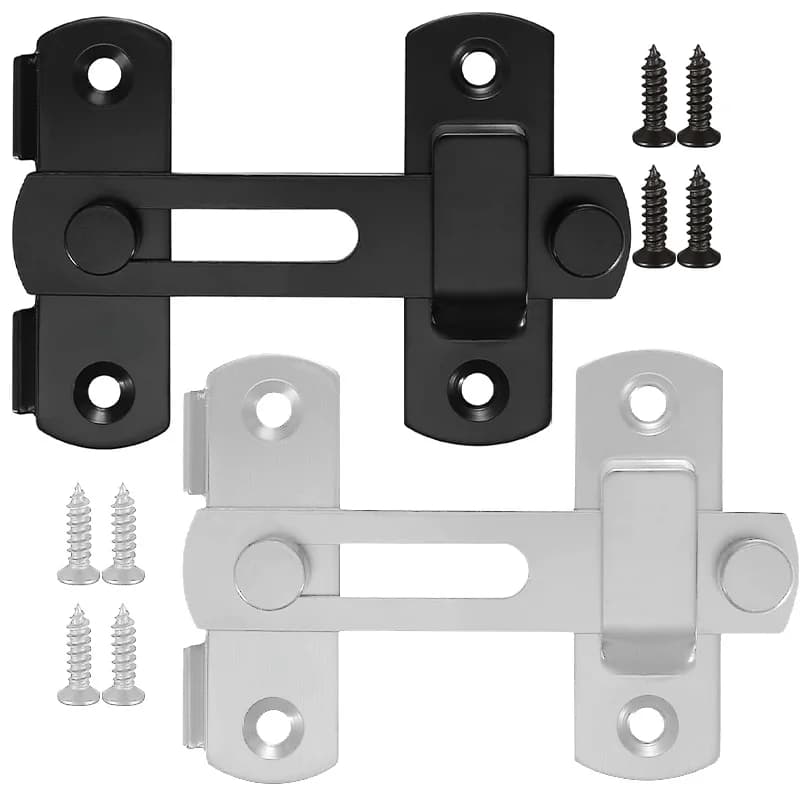 Serrature per porte in acciaio inossidabile 180 ° Chiusura scorrevole ribaltabile Serratura sicura per porta scorrevole del fienile Chiusura per cancello resistente per armadi Porte in legno