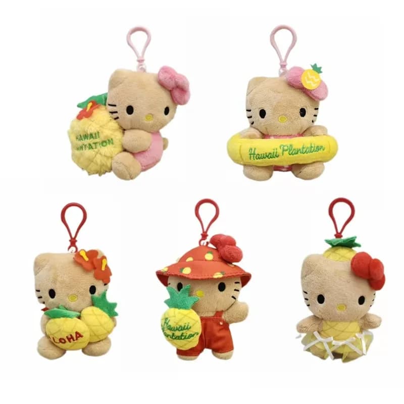 11 cm Hawaii Travel Series Hellokitty peluche animali di peluche piccolo ciondolo portachiavi zaino impiccagioni regalo di compleanno di Natale