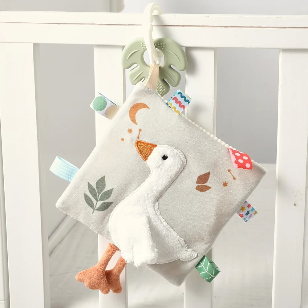 Morbida Copertina di Comfort per Neonati con Massaggiagengive, Giocattolo Sensoriale di Sicurezza in Peluche per Bambini, Design Carino con Farfalla/Orso/Elefante