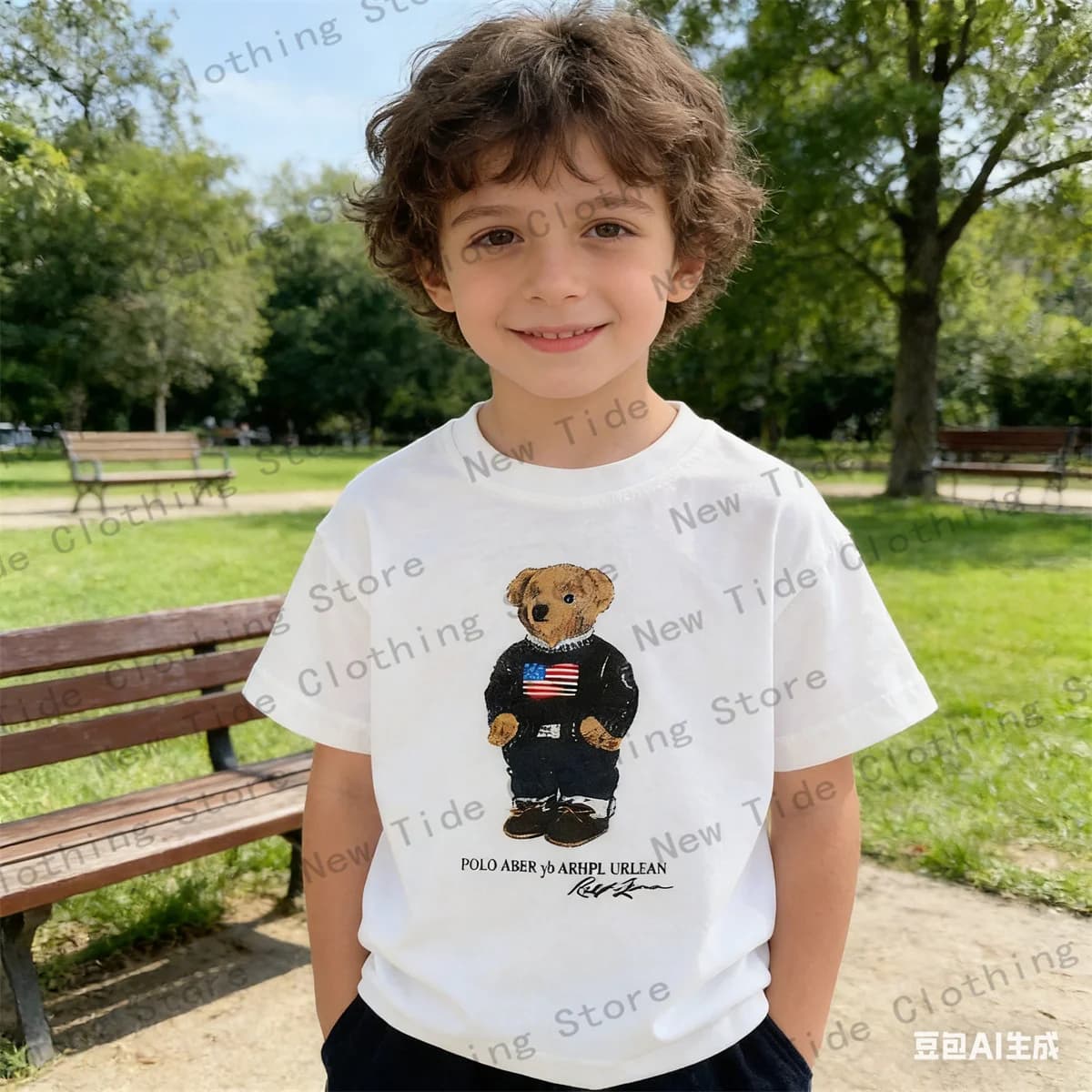 T-shirt per bambini con zucchero aggiunto Nuovo prodotto estivo per ragazzi Ragazze Cartoon Teddy Bear T a maniche corte Baby Cute Pattern 2