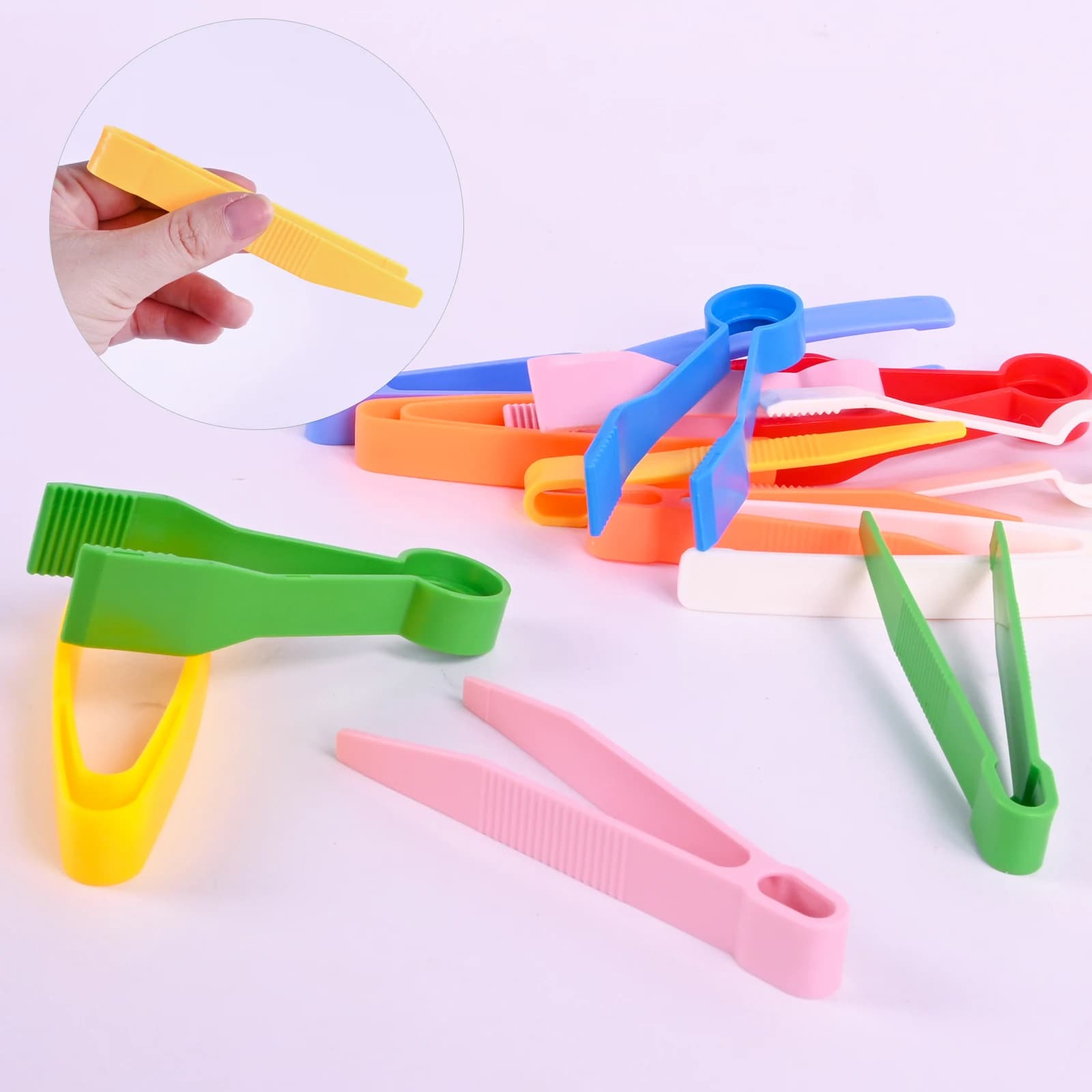 Children's Colored Plastic Tweezers - Fine Motor Skills And Learning Toys, Mixed With Multiple Colors