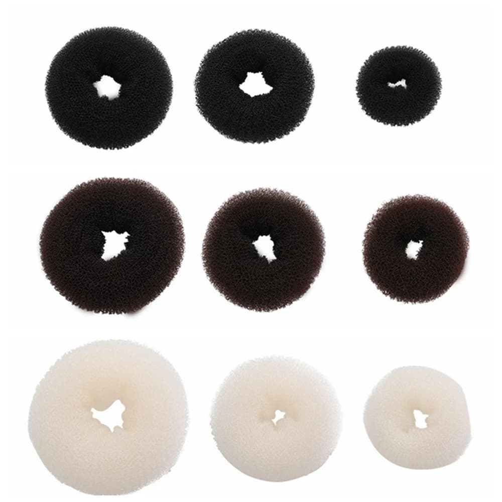 Set di 3 Pezzi: Rullo per Acconciature a Ciambella, Strumento Magico per Creare Chignon, Accessori per Capelli in Spugna Elastica, Taglia S/M/L